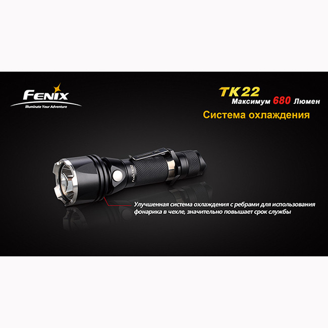 Тактический фонарь Fenix TK22, черный  