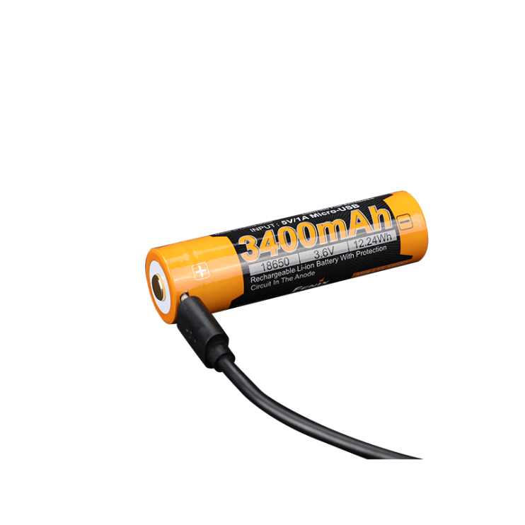 Акумулятор 18650 Fenix (3400 mAh) micro usb зарядка 
