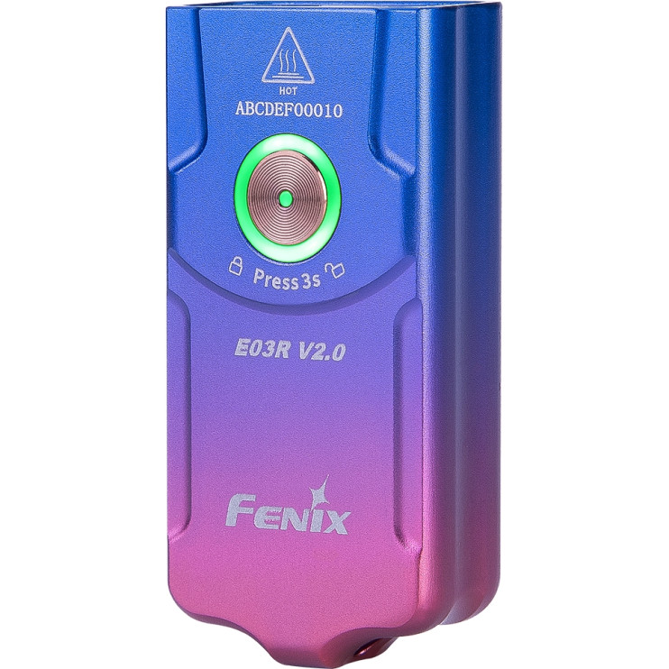 Ліхтар наключний Fenix E03R V2.0, бузковий 
