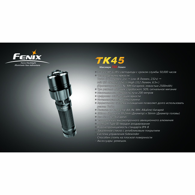 Тактичний ліхтар Fenix TK45 