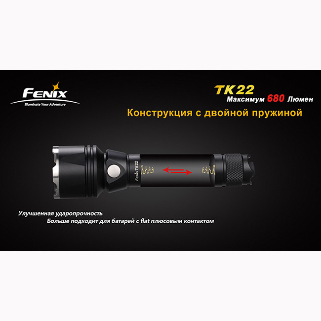 Тактичний ліхтар Fenix TK22, чорний 