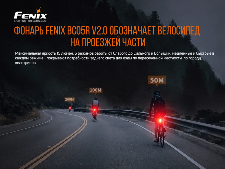 Задня велофара Fenix BC05RV2. 0 