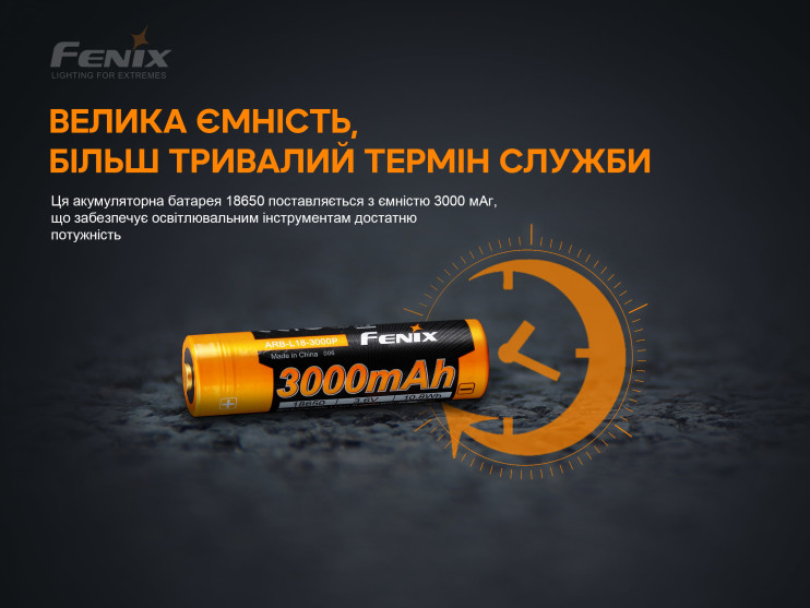 Акумулятор 18650 Fenix (3000 mAh) 