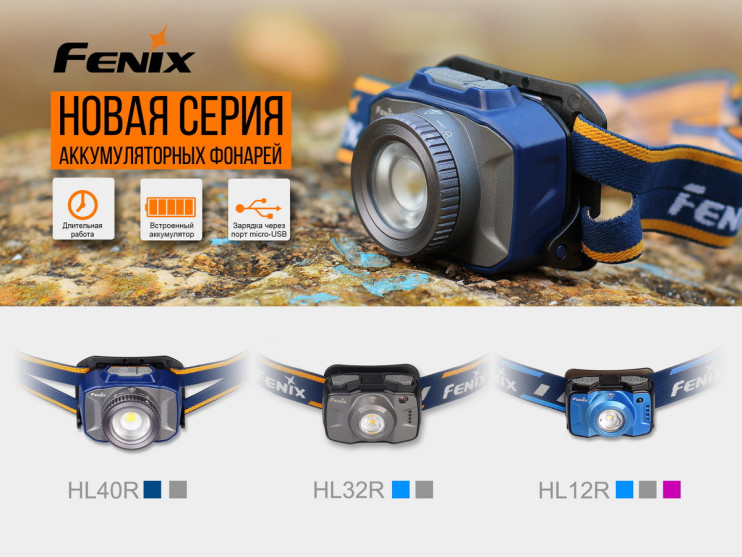 Налобный фонарь Fenix HL12R, синий  