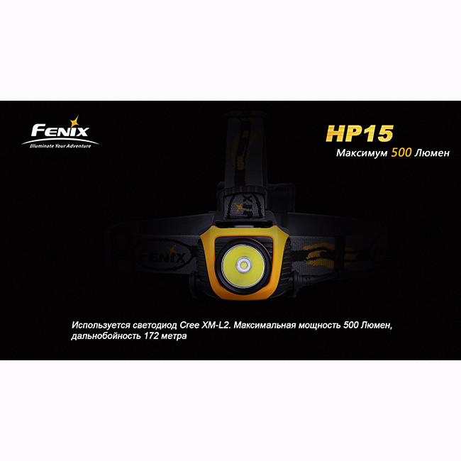 Налобный фонарь Fenix HP15, желтый  